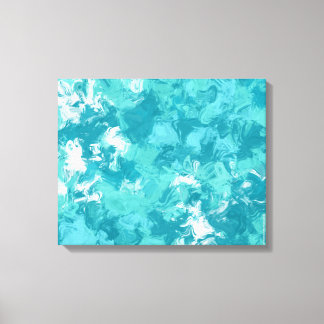 Turquoise Swirl Abstract Art Canvas Print