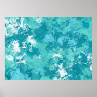 Turquoise Swirl Abstract Art Print