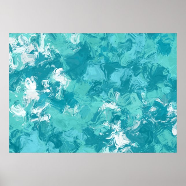 Turquoise Swirl Abstract Art Print (Front)
