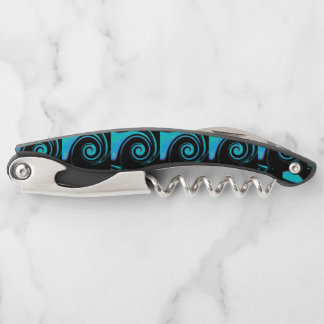 Turquoise Swirl Design Waiter's Corkscrew