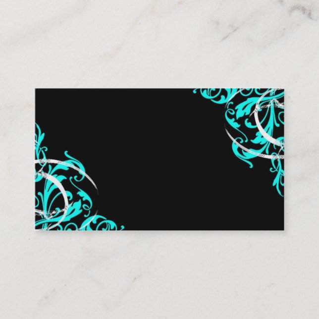Turquoise Swirls Business Card (Front)