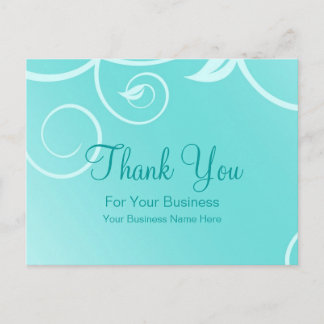 Turquoise Swirls :: Business Postcard Template
