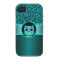 turquoise swirls pattern with owl