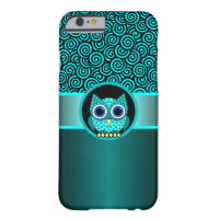 turquoise swirls pattern with owl iPhone 6 case