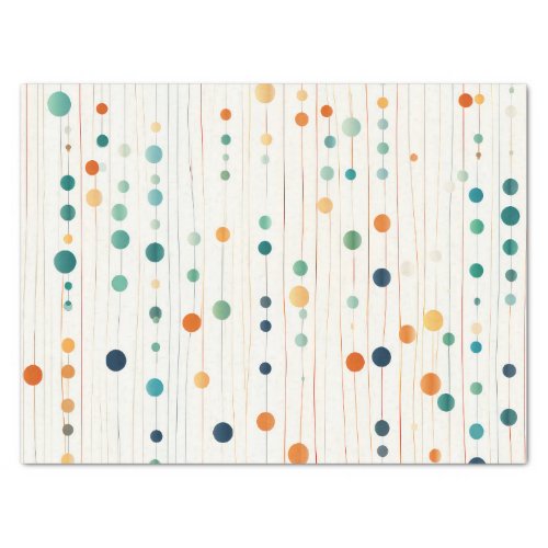 Turquoise Tangerine Circles Tissue Paper