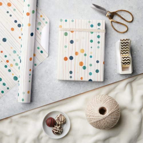 Turquoise Tangerine Circles Wrapping Paper