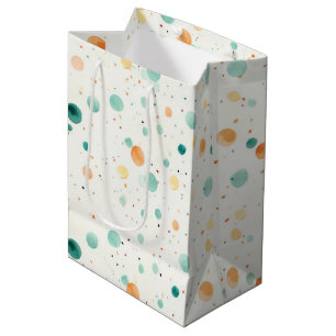 Turquoise Tangerine Dots Birthday Medium Gift Bag