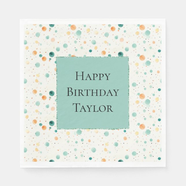 Turquoise Tangerine Dots Napkins (Front)