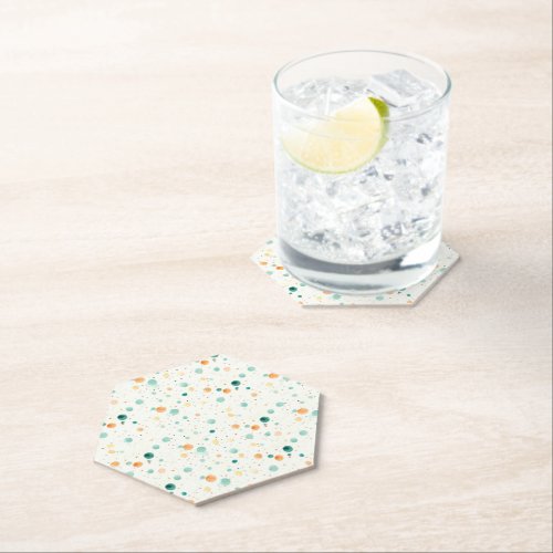 Turquoise Tangerine Dots Paper Coaster