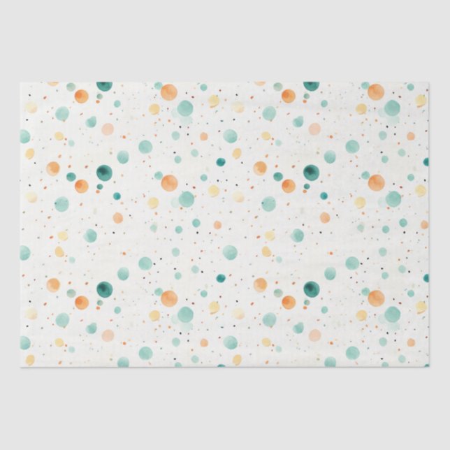 Turquoise Tangerine Dots Tissue Paper (Front)