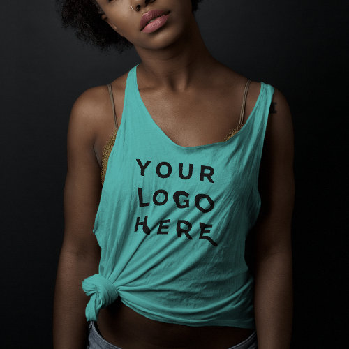 Turquoise Tank Top | Business Logo, Name, Social
