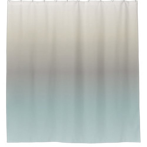 Turquoise Taupe Cream Gradient Minimal Shower Curtain