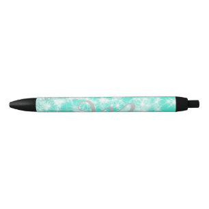 Turquoise teal agate aqua monogram add letter text pen