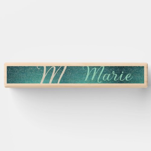 Turquoise teal agate aqua monogram add letter text topple tower