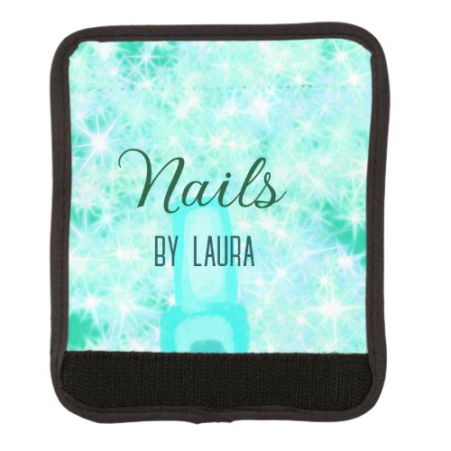 Turquoise teal agate aqua nails add name website q luggage handle wrap