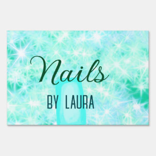 Turquoise teal agate aqua nails add name website q sign