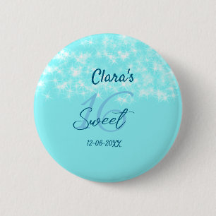Turquoise teal agate sweet 16 birthday add name da button
