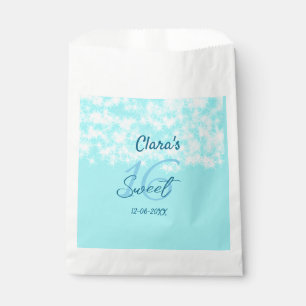Turquoise teal agate sweet 16 birthday add name da favor bag