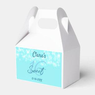 Turquoise teal agate sweet 16 birthday add name da favor boxes