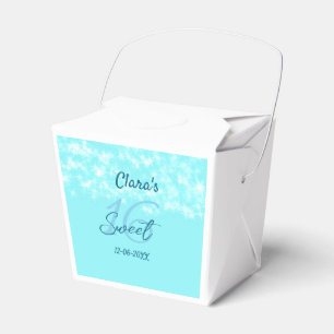 Turquoise teal agate sweet 16 birthday add name da favor boxes