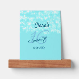 Turquoise teal agate sweet 16 birthday add name da picture ledge