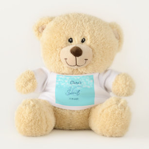 Turquoise teal agate sweet 16 birthday add name da teddy bear