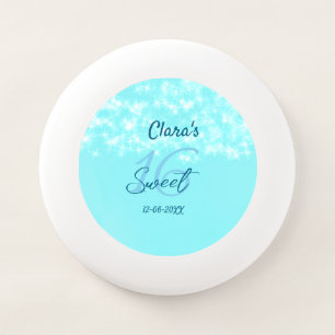 Turquoise teal agate sweet 16 birthday add name da Wham-O frisbee