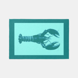 Turquoise / Teal and Aqua Lobster Outdoor Rug