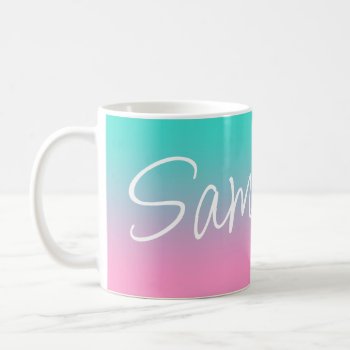 Turquoise Teal And Pink Gradient Coffee Mug by pinkgifts4you at Zazzle