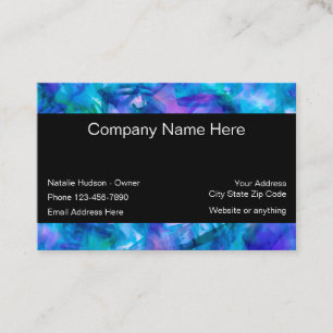 Turquoise Teal And Purple Modern Abstract Business Card