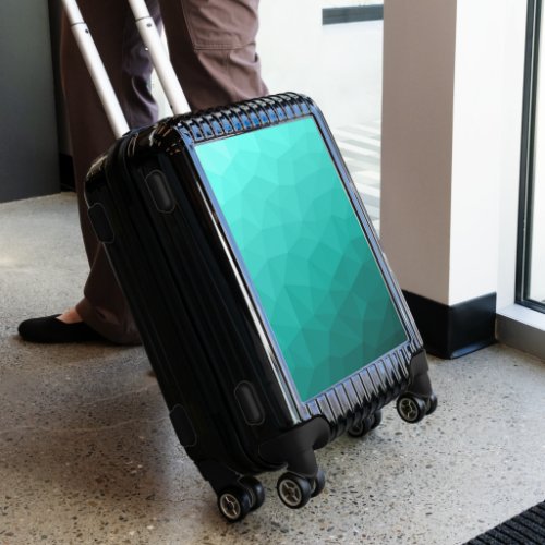 Turquoise teal aqua gradient geometry mesh pattern luggage