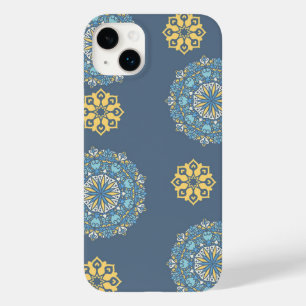 Turquoise Teal Blue an yellow Mandala Art Pattern Case-Mate iPhone 14 Plus Case