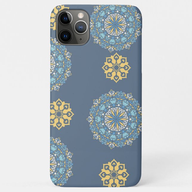 Turquoise Teal Blue an yellow Mandala Art Pattern  Case-Mate iPhone Case (Back)