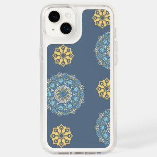 Turquoise Teal Blue an yellow Mandala Art Pattern Speck iPhone 14 Plus Case