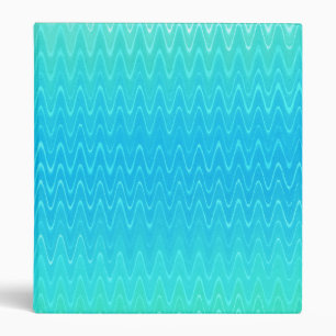 Turquoise Teal Blue Green Abstract Pattern 3 Ring Binder