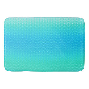 Turquoise Teal Blue Green Abstract Pattern Bath Mat