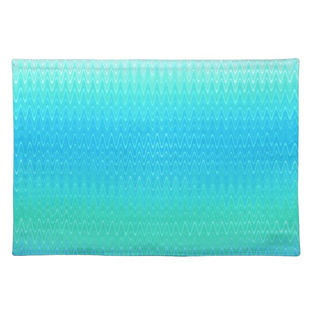 Turquoise Teal Blue Green Abstract Pattern Placemat (Front)