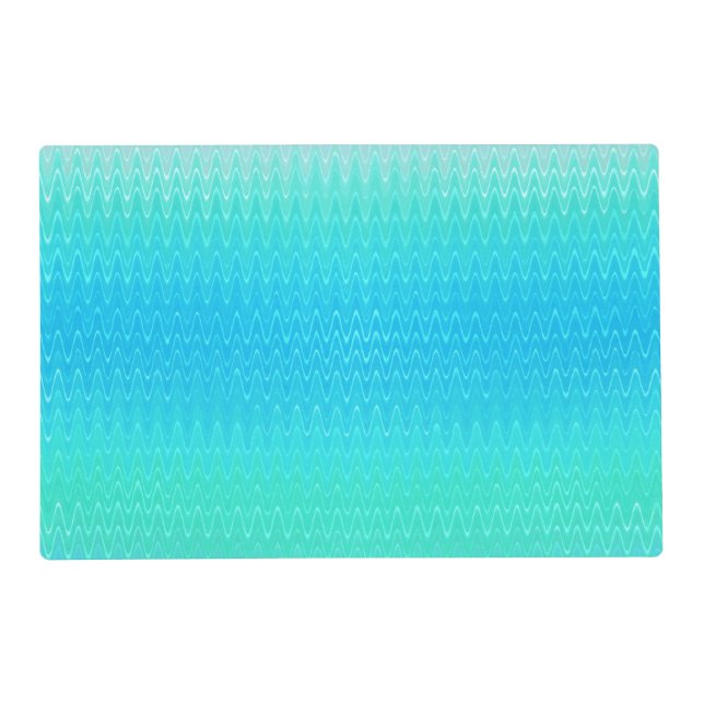 Turquoise Teal Blue Green Abstract Pattern Placemat (Front)