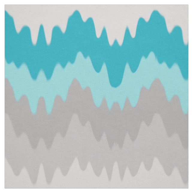 Turquoise Teal Blue Grey Gray Chevron Ombre Fabric (Swatch)