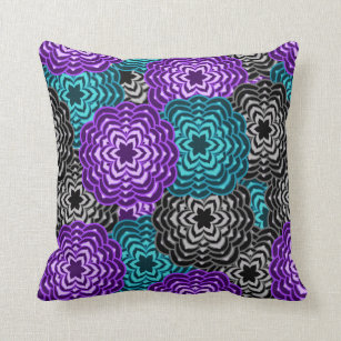 Purple and store teal throw pillows