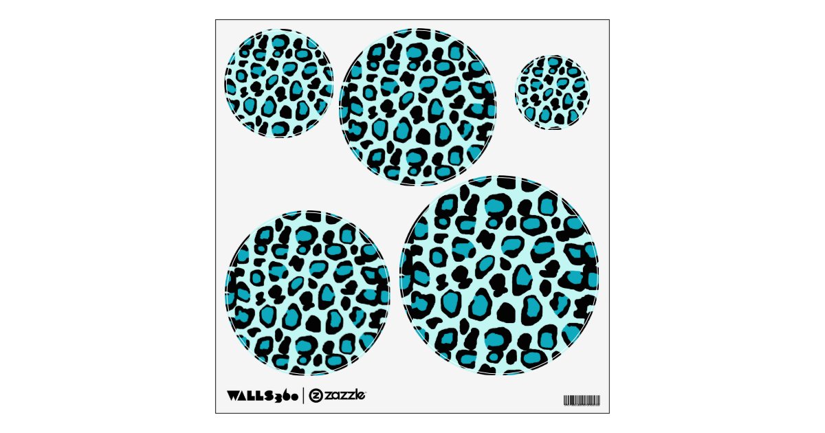 Turquoise Teal Blue Leopard Animal Print Girls Wall Sticker Zazzle