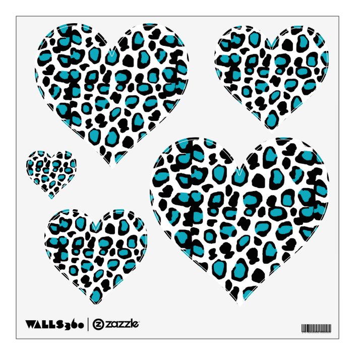 Turquoise Teal Blue Leopard Animal Print Wall Sticker Zazzle Com