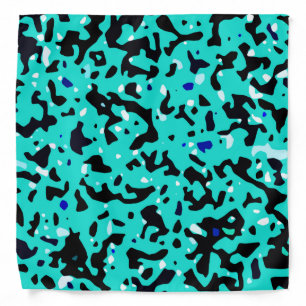 Turquoise Teal Blue Pattern Bandana