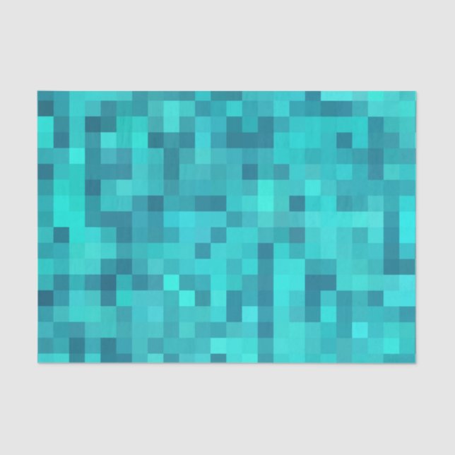 Turquoise Teal Blue Pattern  Tissue Paper (Front)