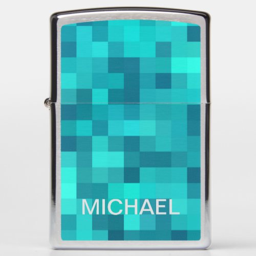 Turquoise Teal Blue Pattern Zippo Lighter