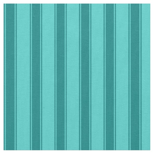 Turquoise & Teal Colored Lined/Striped Pattern Fabric (Close Up)