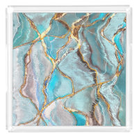 Turquoise Teal Geode Kintsugi Wedding