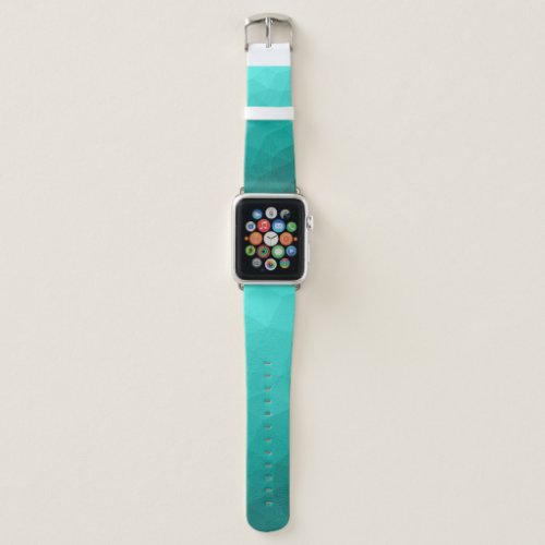 Turquoise teal gradient geometric mesh pattern apple watch band