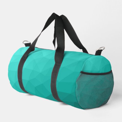 Turquoise teal gradient geometric mesh pattern duffle bag