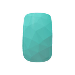 Turquoise teal gradient geometric mesh pattern minx nail art